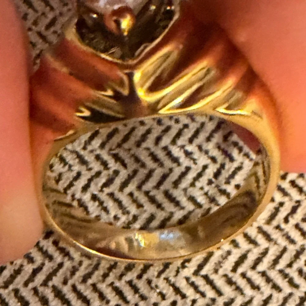 Cubic zirconia gold ring, size 8